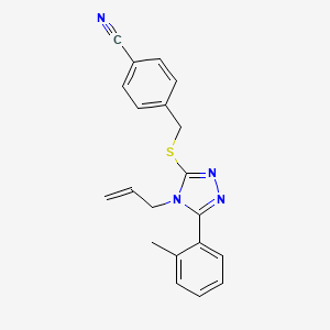 molecular formula C20H18N4S B4578657 4-({[4-烯丙基-5-(2-甲苯基)-4H-1,2,4-三唑-3-基]硫代}甲基)苯甲腈 