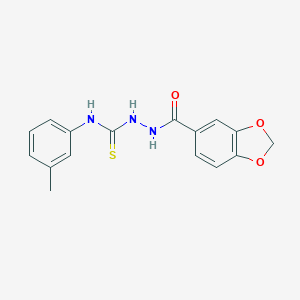 molecular formula C16H15N3O3S B457868 2-(1,3-benzodioxol-5-ylcarbonyl)-N-(3-methylphenyl)hydrazinecarbothioamide 