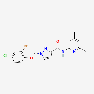 molecular formula C18H16BrClN4O2 B4578695 1-[(2-bromo-4-chlorophenoxy)methyl]-N-(4,6-dimethyl-2-pyridinyl)-1H-pyrazole-3-carboxamide 