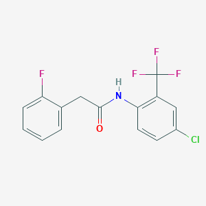 molecular formula C15H10ClF4NO B4578717 N-[4-chloro-2-(trifluoromethyl)phenyl]-2-(2-fluorophenyl)acetamide 