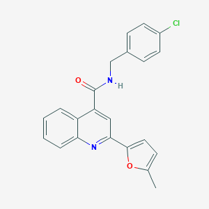 molecular formula C22H17ClN2O2 B457873 N-(4-chlorobenzyl)-2-(5-methyl-2-furyl)-4-quinolinecarboxamide 