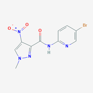 molecular formula C10H8BrN5O3 B457875 N-(5-bromo-2-pyridinyl)-4-nitro-1-methyl-1H-pyrazole-3-carboxamide 