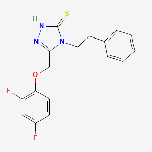 molecular formula C17H15F2N3OS B4578750 5-[(2,4-二氟苯氧基)甲基]-4-(2-苯乙基)-4H-1,2,4-三唑-3-硫醇 