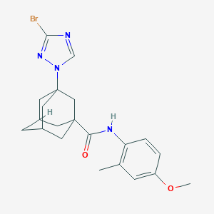 3-(3-bromo-1H-1,2,4-triazol-1-yl)-N-(4-methoxy-2-methylphenyl)-1-adamantanecarboxamide