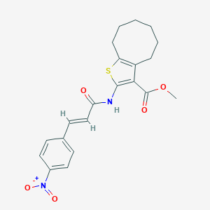molecular formula C21H22N2O5S B457877 Methyl 2-[(3-{4-nitrophenyl}acryloyl)amino]-4,5,6,7,8,9-hexahydrocycloocta[b]thiophene-3-carboxylate 