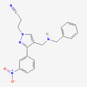 3-[4-[(benzylamino)methyl]-3-(3-nitrophenyl)-1H-pyrazol-1-yl]propanenitrile
