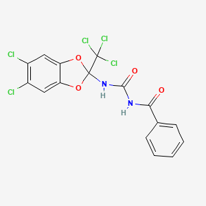 molecular formula C16H9Cl5N2O4 B4578786 N-({[5,6-dichloro-2-(trichloromethyl)-1,3-benzodioxol-2-yl]amino}carbonyl)benzamide 