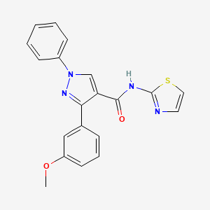molecular formula C20H16N4O2S B4578796 3-(3-methoxyphenyl)-1-phenyl-N-1,3-thiazol-2-yl-1H-pyrazole-4-carboxamide 