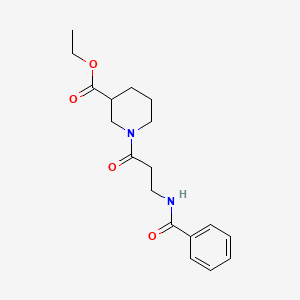 molecular formula C18H24N2O4 B4578824 乙基1-(N-苯甲酰-β-丙氨酰)-3-哌啶甲酸酯 