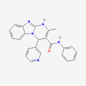 molecular formula C23H19N5O B4578830 2-methyl-N-phenyl-4-(3-pyridinyl)-1,4-dihydropyrimido[1,2-a]benzimidazole-3-carboxamide 