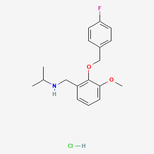molecular formula C18H23ClFNO2 B4578861 N-{2-[(4-fluorobenzyl)oxy]-3-methoxybenzyl}propan-2-amine hydrochloride 