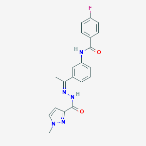 4-fluoro-N-(3-{N-[(1-methyl-1H-pyrazol-3-yl)carbonyl]ethanehydrazonoyl}phenyl)benzamide