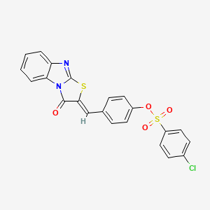 molecular formula C22H13ClN2O4S2 B4578871 4-[(3-oxo[1,3]thiazolo[3,2-a]benzimidazol-2(3H)-ylidene)methyl]phenyl 4-chlorobenzenesulfonate 
