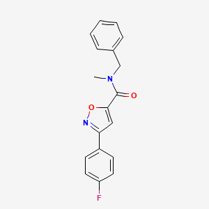 molecular formula C18H15FN2O2 B4578879 N-benzyl-3-(4-fluorophenyl)-N-methyl-5-isoxazolecarboxamide 