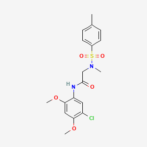 molecular formula C18H21ClN2O5S B4578884 N~1~-(5-氯-2,4-二甲氧基苯基)-N~2~-甲基-N~2~-[(4-甲基苯基)磺酰基]甘氨酰胺 