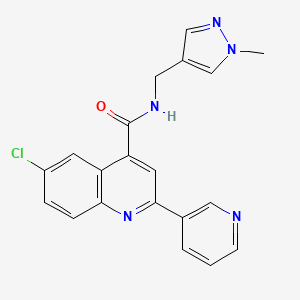 molecular formula C20H16ClN5O B4578894 6-chloro-N-[(1-methyl-1H-pyrazol-4-yl)methyl]-2-(3-pyridinyl)-4-quinolinecarboxamide 