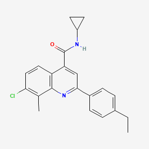 molecular formula C22H21ClN2O B4578908 7-氯代-N-环丙基-2-(4-乙基苯基)-8-甲基-4-喹啉甲酰胺 