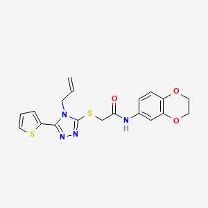 molecular formula C19H18N4O3S2 B4578945 2-{[4-allyl-5-(2-thienyl)-4H-1,2,4-triazol-3-yl]thio}-N-(2,3-dihydro-1,4-benzodioxin-6-yl)acetamide CAS No. 618879-83-7