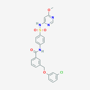 molecular formula C25H21ClN4O5S B457895 3-[(3-chlorophenoxy)methyl]-N-{4-[(6-methoxypyrimidin-4-yl)sulfamoyl]phenyl}benzamide 
