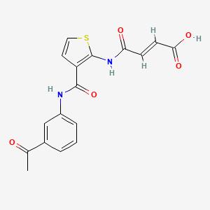 molecular formula C17H14N2O5S B4578960 4-[(3-{[(3-acetylphenyl)amino]carbonyl}-2-thienyl)amino]-4-oxo-2-butenoic acid 