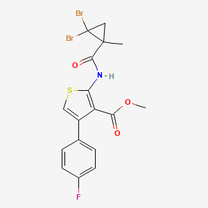 molecular formula C17H14Br2FNO3S B4578967 2-{[(2,2-二溴-1-甲基环丙基)羰基]氨基}-4-(4-氟苯基)-3-噻吩甲酸甲酯 