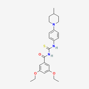 molecular formula C24H31N3O3S B4578974 3,5-二乙氧基-N-({[4-(4-甲基-1-哌啶基)苯基]氨基}碳硫酰)苯甲酰胺 