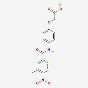 molecular formula C16H14N2O6 B4578977 {4-[(3-methyl-4-nitrobenzoyl)amino]phenoxy}acetic acid 