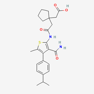 molecular formula C24H30N2O4S B4578987 [1-(2-{[3-(氨基羰基)-4-(4-异丙基苯基)-5-甲基-2-噻吩基]氨基}-2-氧代乙基)环戊基]乙酸 
