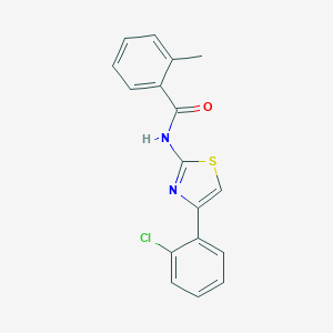 molecular formula C17H13ClN2OS B457899 N-[4-(2-chlorophenyl)-1,3-thiazol-2-yl]-2-methylbenzamide 
