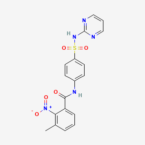 molecular formula C18H15N5O5S B4578994 3-甲基-2-硝基-N-{4-[(2-嘧啶基氨基)磺酰基]苯基}苯甲酰胺 