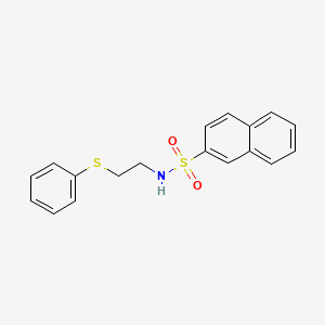 molecular formula C18H17NO2S2 B4578999 N-[2-(phenylthio)ethyl]-2-naphthalenesulfonamide 