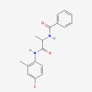 molecular formula C17H17FN2O2 B4579020 N-{2-[(4-fluoro-2-methylphenyl)amino]-1-methyl-2-oxoethyl}benzamide 