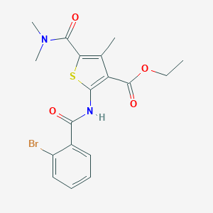 molecular formula C18H19BrN2O4S B457903 Ethyl 2-[(2-bromobenzoyl)amino]-5-[(dimethylamino)carbonyl]-4-methyl-3-thiophenecarboxylate 