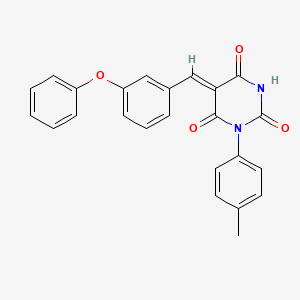 molecular formula C24H18N2O4 B4579036 1-(4-methylphenyl)-5-(3-phenoxybenzylidene)-2,4,6(1H,3H,5H)-pyrimidinetrione 