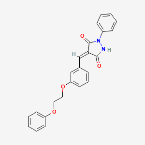 molecular formula C24H20N2O4 B4579043 4-[3-(2-phenoxyethoxy)benzylidene]-1-phenyl-3,5-pyrazolidinedione 