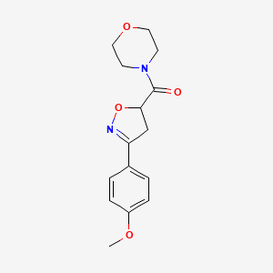 molecular formula C15H18N2O4 B4579046 4-{[3-(4-methoxyphenyl)-4,5-dihydro-5-isoxazolyl]carbonyl}morpholine 