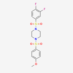 molecular formula C17H18F2N2O5S2 B4579048 1-[(3,4-二氟苯基)磺酰基]-4-[(4-甲氧苯基)磺酰基]哌嗪 