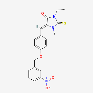 molecular formula C20H19N3O4S B4579053 3-乙基-1-甲基-5-{4-[(3-硝基苯甲基)氧基]苯亚甲基}-2-硫代-4-咪唑烷酮 