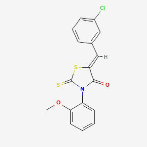 molecular formula C17H12ClNO2S2 B4579065 5-(3-chlorobenzylidene)-3-(2-methoxyphenyl)-2-thioxo-1,3-thiazolidin-4-one 