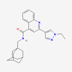 molecular formula C26H30N4O B4579071 N-(1-金刚烷基甲基)-2-(1-乙基-1H-吡唑-4-基)-4-喹啉甲酰胺 