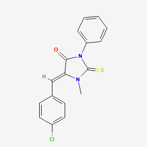molecular formula C17H13ClN2OS B4579075 5-(4-chlorobenzylidene)-1-methyl-3-phenyl-2-thioxo-4-imidazolidinone 