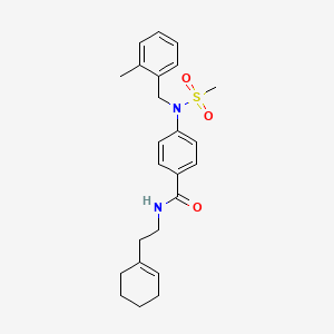 molecular formula C24H30N2O3S B4579081 N-[2-(1-cyclohexen-1-yl)ethyl]-4-[(2-methylbenzyl)(methylsulfonyl)amino]benzamide 