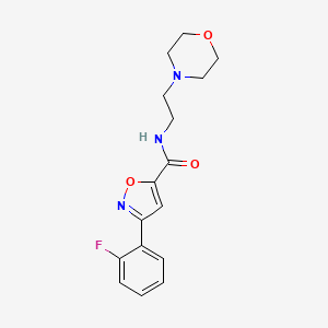 molecular formula C16H18FN3O3 B4579089 3-(2-fluorophenyl)-N-[2-(4-morpholinyl)ethyl]-5-isoxazolecarboxamide 