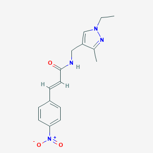 molecular formula C16H18N4O3 B457909 N-[(1-ethyl-3-methyl-1H-pyrazol-4-yl)methyl]-3-{4-nitrophenyl}acrylamide 
