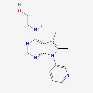 molecular formula C15H17N5O B4579096 2-{[5,6-二甲基-7-(3-吡啶基)-7H-吡咯并[2,3-d]嘧啶-4-基]氨基}乙醇 