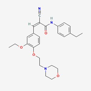 molecular formula C26H31N3O4 B4579120 2-cyano-3-{3-ethoxy-4-[2-(4-morpholinyl)ethoxy]phenyl}-N-(4-ethylphenyl)acrylamide 
