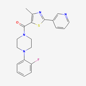 molecular formula C20H19FN4OS B4579147 1-(2-fluorophenyl)-4-{[4-methyl-2-(3-pyridinyl)-1,3-thiazol-5-yl]carbonyl}piperazine 
