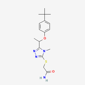 molecular formula C17H24N4O2S B4579148 2-({5-[1-(4-tert-butylphenoxy)ethyl]-4-methyl-4H-1,2,4-triazol-3-yl}thio)acetamide 
