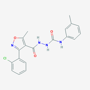 molecular formula C19H17ClN4O3 B457915 2-{[3-(2-chlorophenyl)-5-methyl-4-isoxazolyl]carbonyl}-N-(3-methylphenyl)hydrazinecarboxamide 