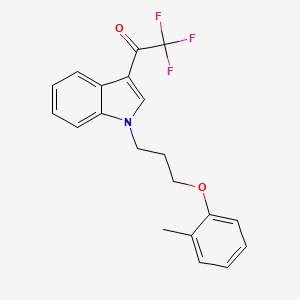 molecular formula C20H18F3NO2 B4579154 2,2,2-trifluoro-1-{1-[3-(2-methylphenoxy)propyl]-1H-indol-3-yl}ethanone 